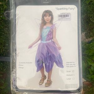 Sparkling Fairy Costume with dress and wings. Kids size small.